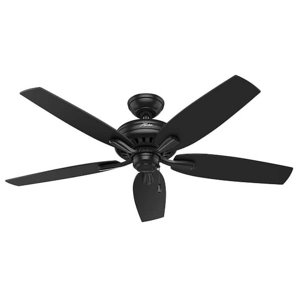 Hunter Newsome 52 in. Indoor/Outdoor Matte Black Ceiling Fan For Patios or Bedrooms
