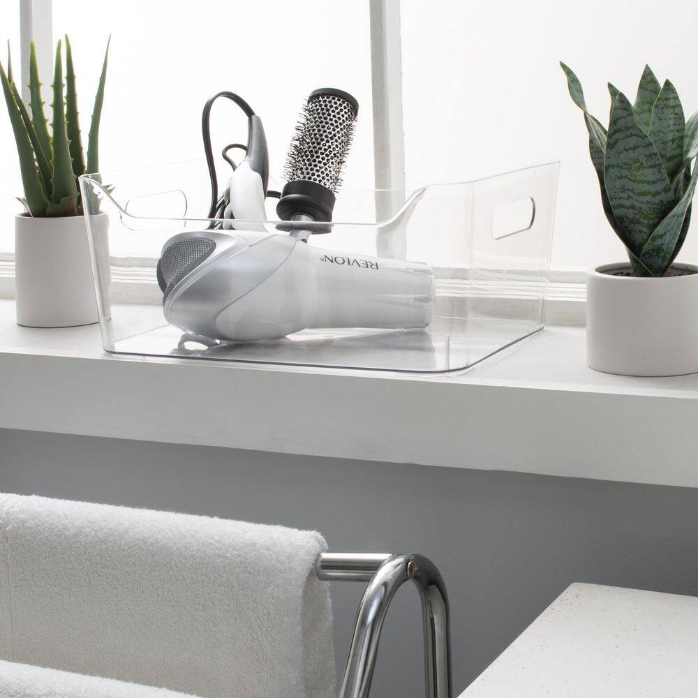 Large Clear Plastic Lidded Storage Tote Bin