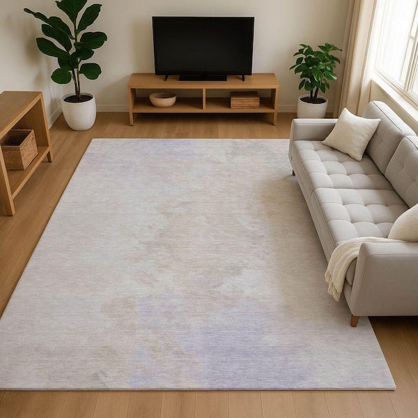 Mayfield Premium Machine Washable Abstract AMF1675 Beige 10 ft. x 14 ft. Area Rug