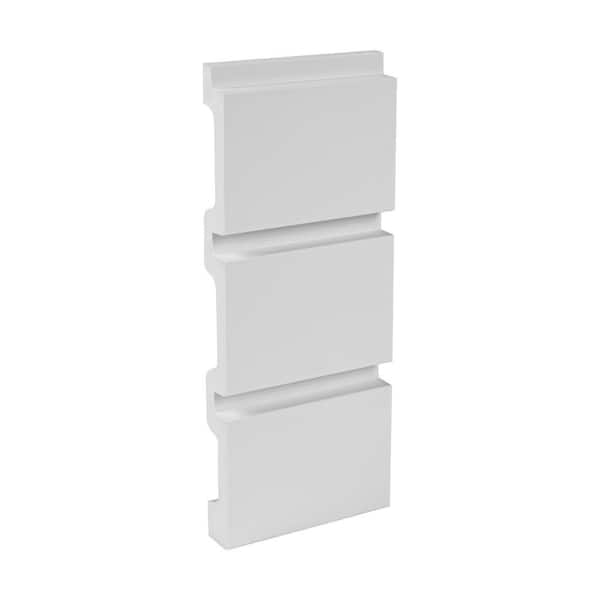 ORAC DECOR 3/4 in. D x 9-7/8 in. W x 4 in. L Primed White Plain Bar Polyurethane 3D Wall Covering Panel Moulding Sample