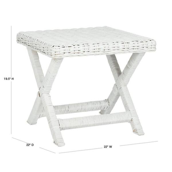 SAFAVIEH - Manor White Rattan Bench
