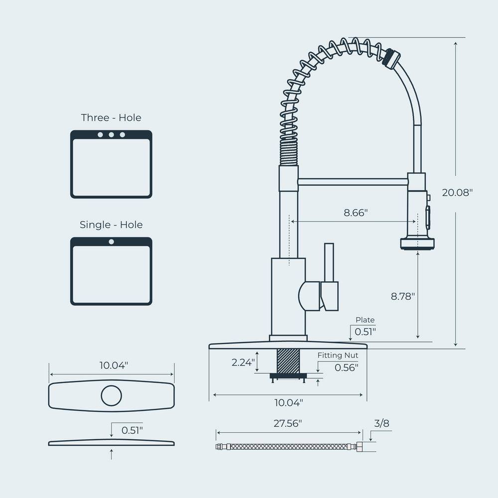Matte Black Stainless Steel Pull Down Kitchen Faucet
