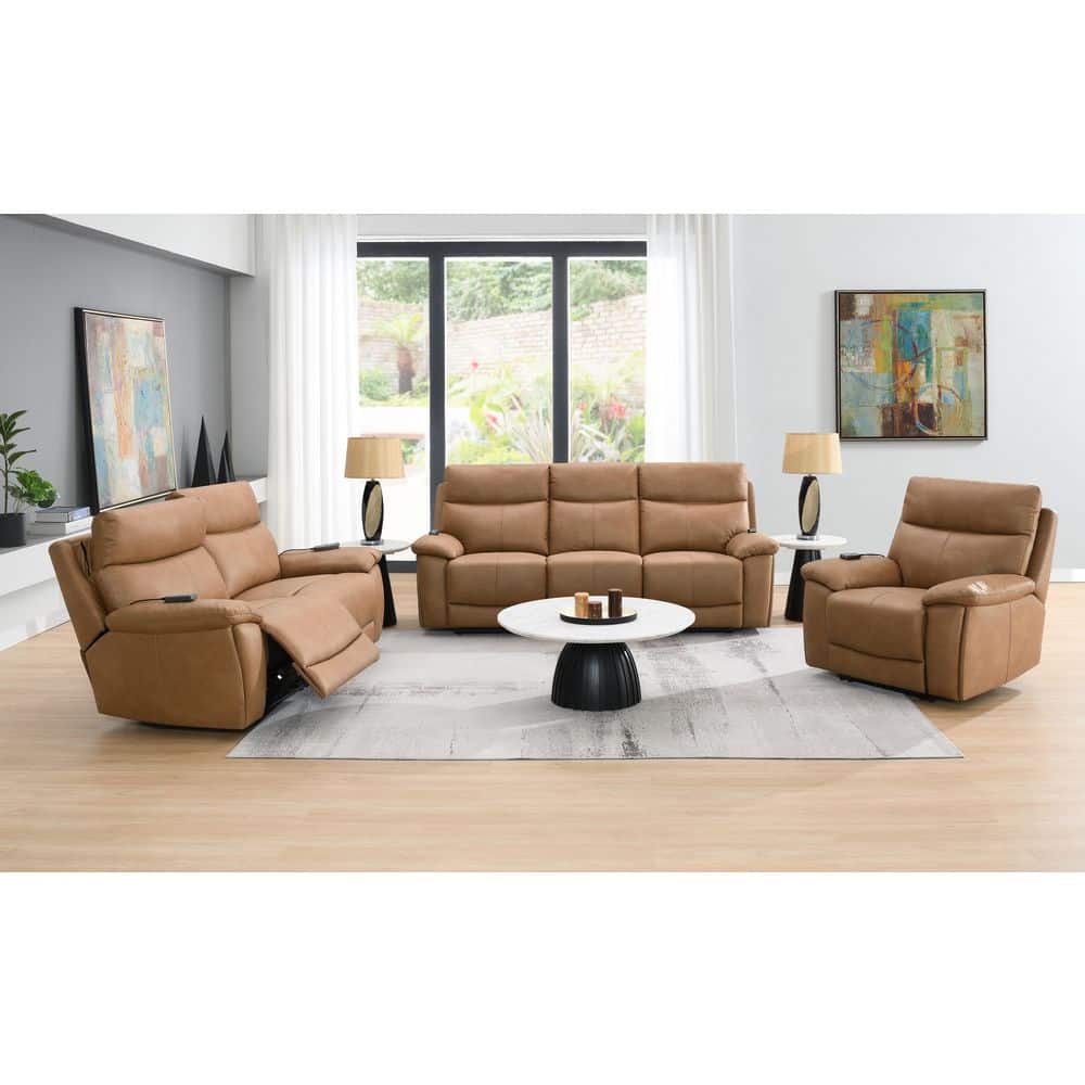 Acme Furniture Stone 76 in. Solid Leather 2-Seater with USB and