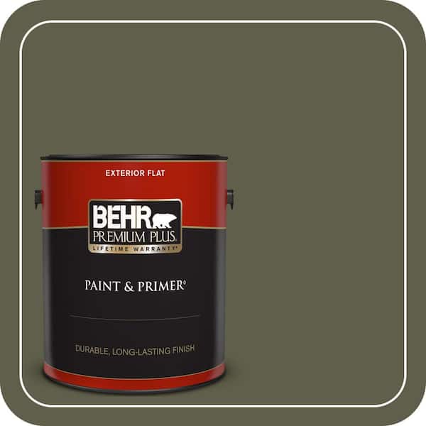 BEHR PREMIUM PLUS 1 gal. #MQ6-58 Fig Tree Flat Exterior Paint & Primer