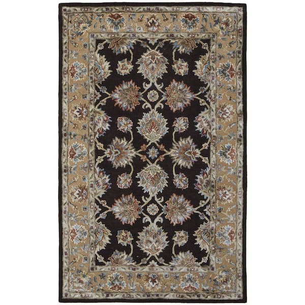 Brown 8 x 10 ft. Tufted Floral Rectangle Indoor Area Rug