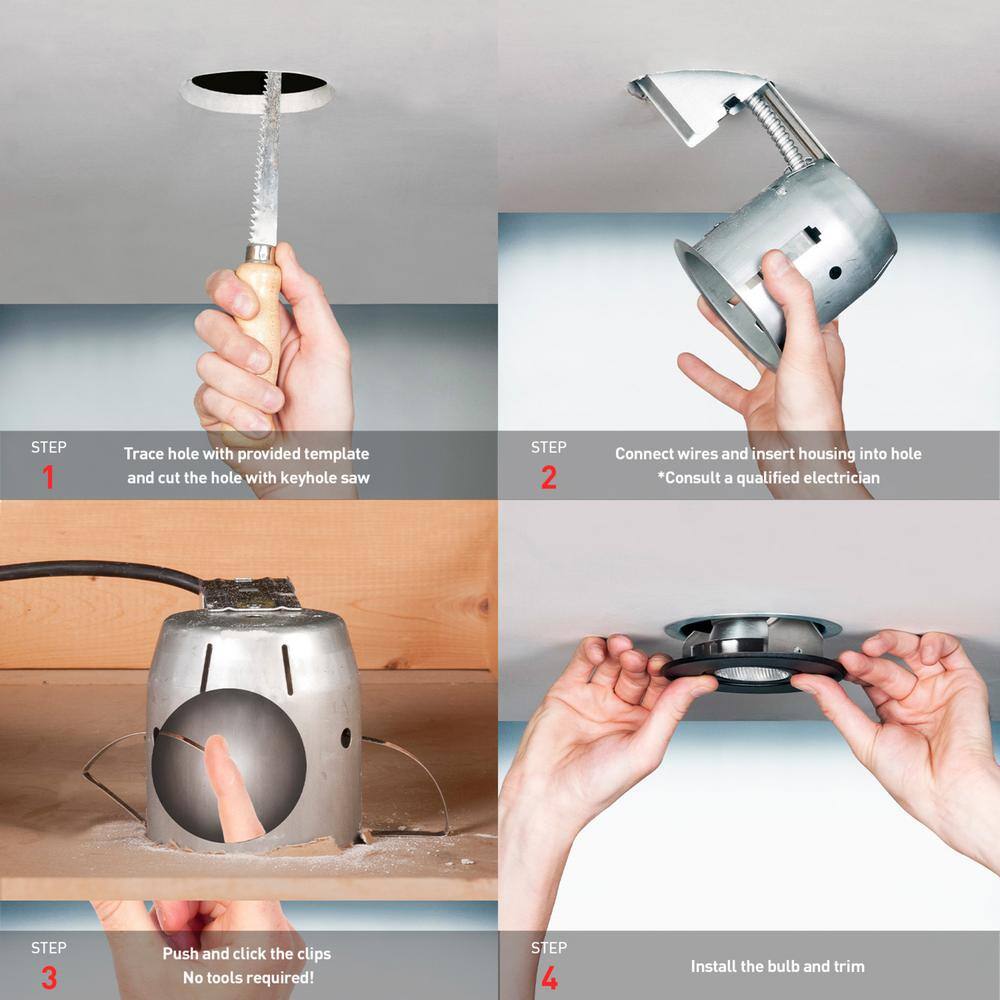 5-Inch White Aluminum Indoor/Outdoor Recessed Lighting Kit