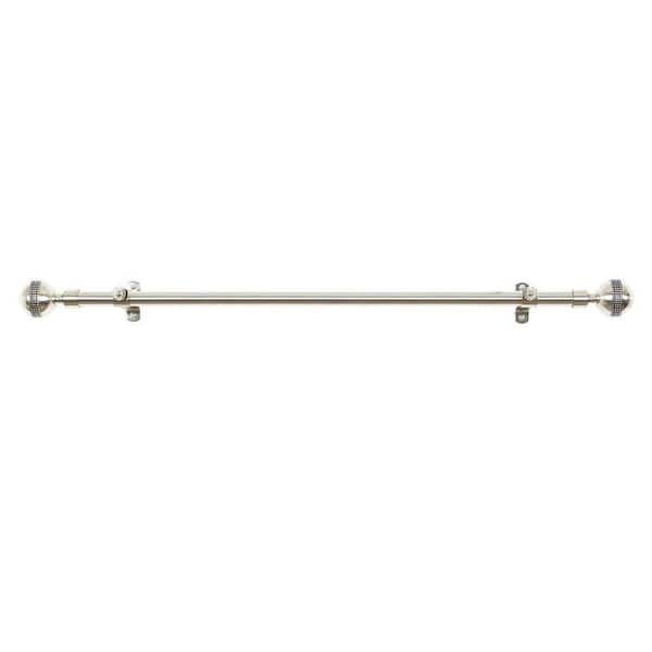 ACHIM Royale Mirage 66 in. - 120 in. Adjustable 3/4 in. Single Curtain Rod in Electro Plated Mirage Finials