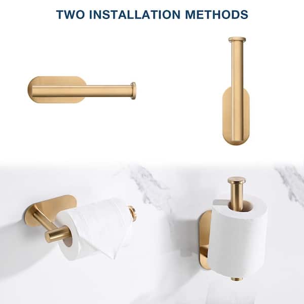 Brushed Gold Toilet Paper Holder Wall Mounted Aluminum Paper Roll