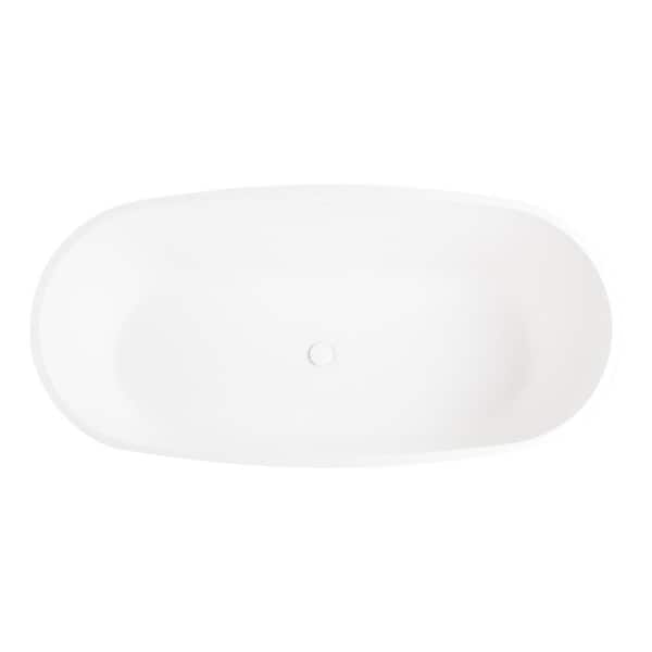SIGNATURE HARDWARE - Ocala 56 in. x 32 in. Soaking Bathtub with Center Drain in White