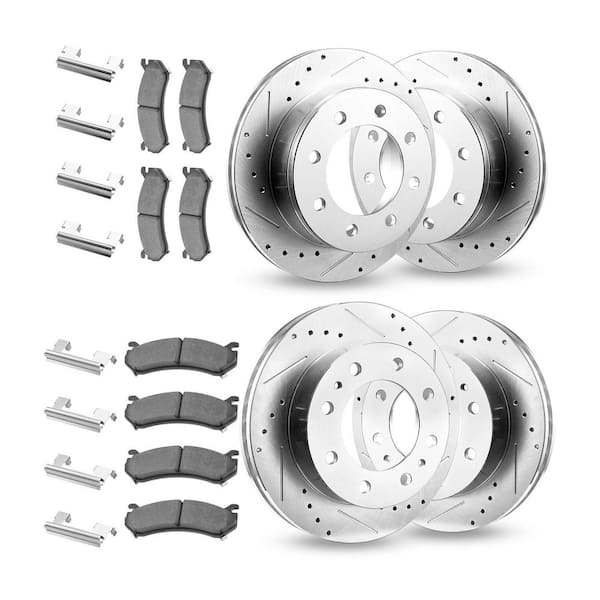 Front and Rear Brake Rotors Kit for 2002-2006 Chevrolet Avalanche 2500 (8 STUD)