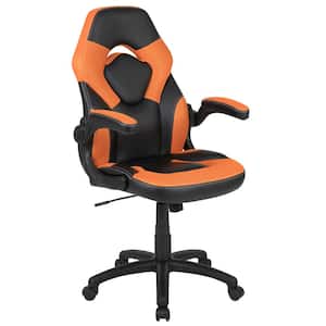 Orange LeatherSoft Upholstery Racing Game Chair