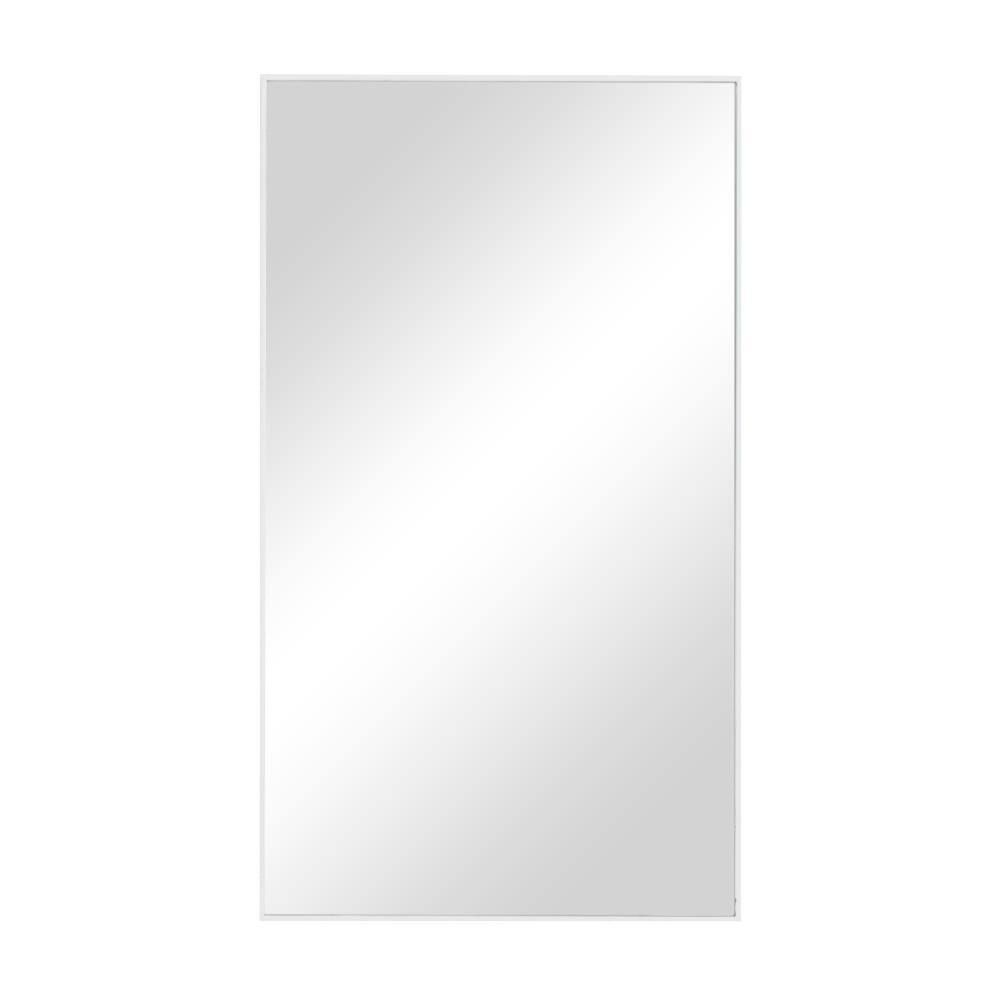 Litton Lane 32 in. x 18 in. Simplistic Rectangle Framed White Wall