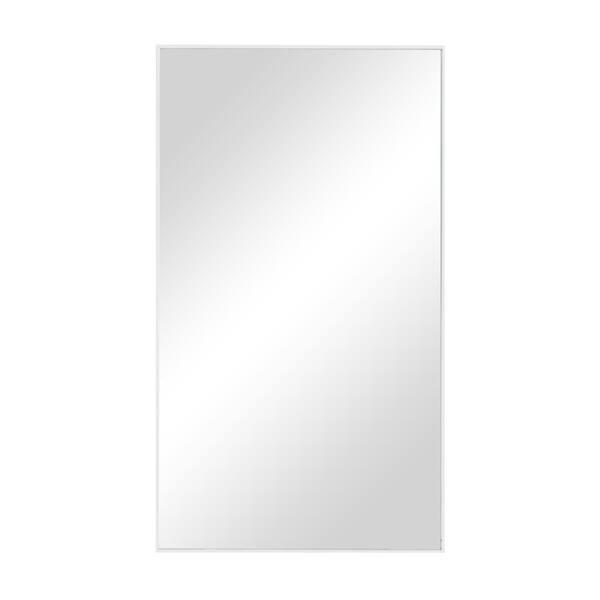 Litton Lane 32 in. x 18 in. Simplistic Rectangle Framed White Wall ...
