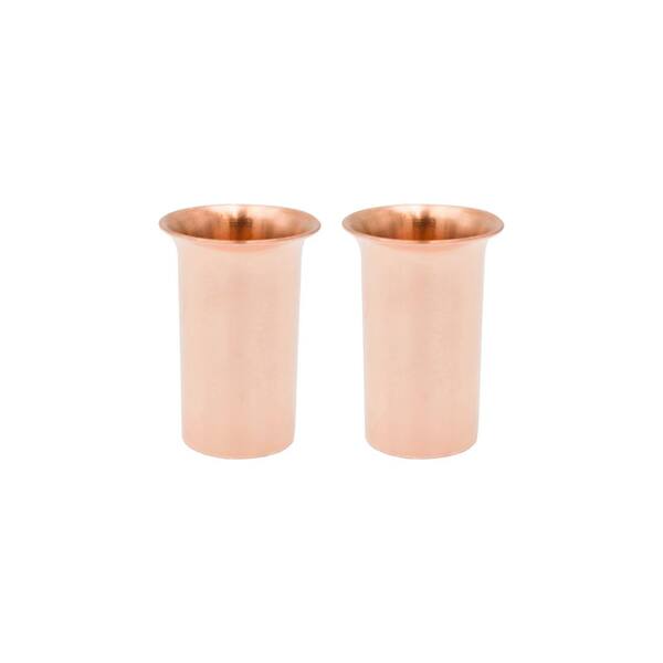 SINKOLOGY Fluted Extra Thick 1.25 oz. Pure Solid Copper Shot Glasses (Set of 2)