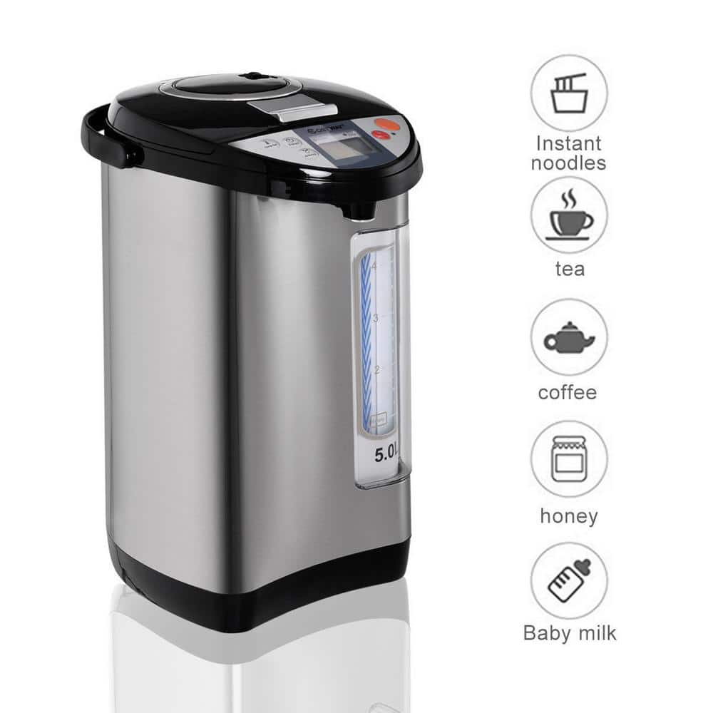 5-Liter Silver Stainless Steel Electric Hot Water Dispenser