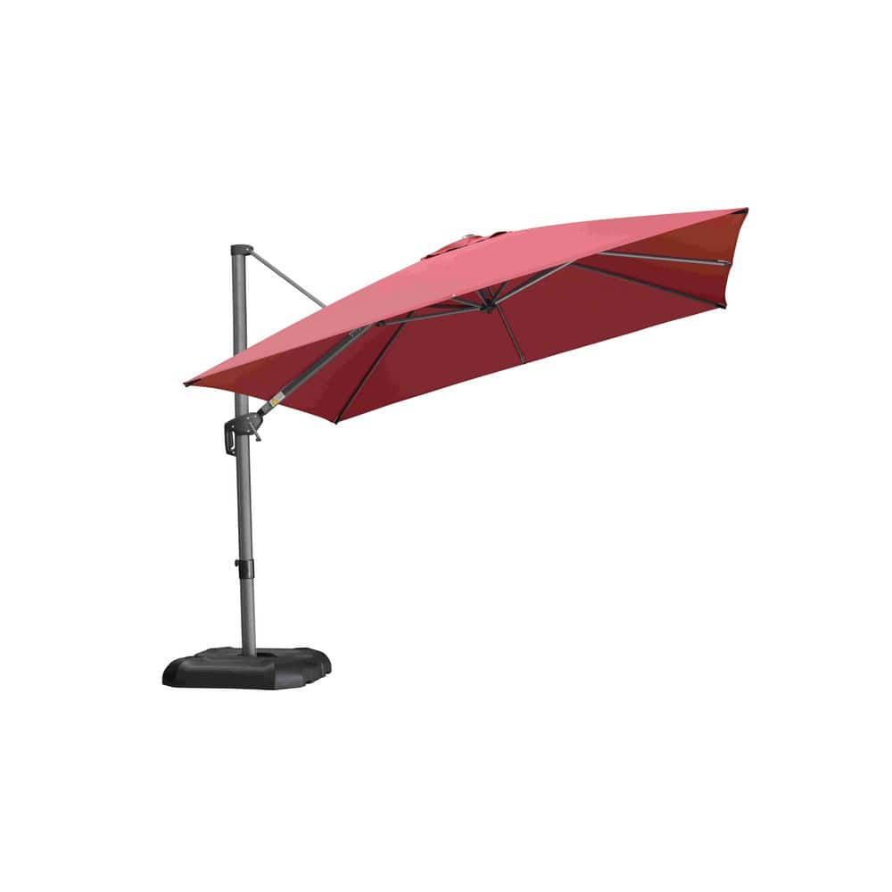 9 ft. x 11.5 ft. Cantilever Patio Umbrella Bronze Colored Aluminum Offset 360° Rotation Umbrella in Brick Red, with Base price history on PriceWatchPro