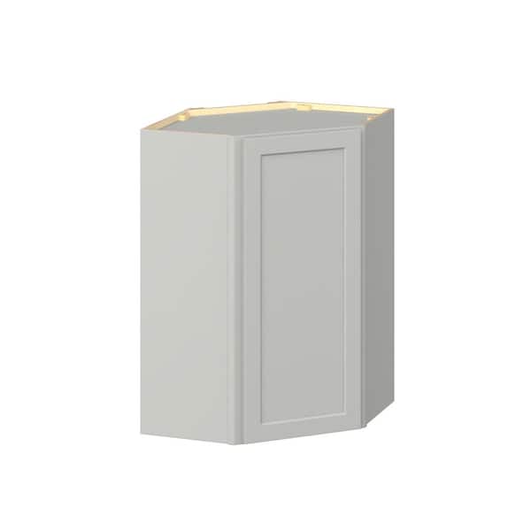 Emerson Whisper Gray Wall Diagnal Corner Ready to Assemble Kitchen Cabinet (24 in. W x 36 in. H x 24 in. D)