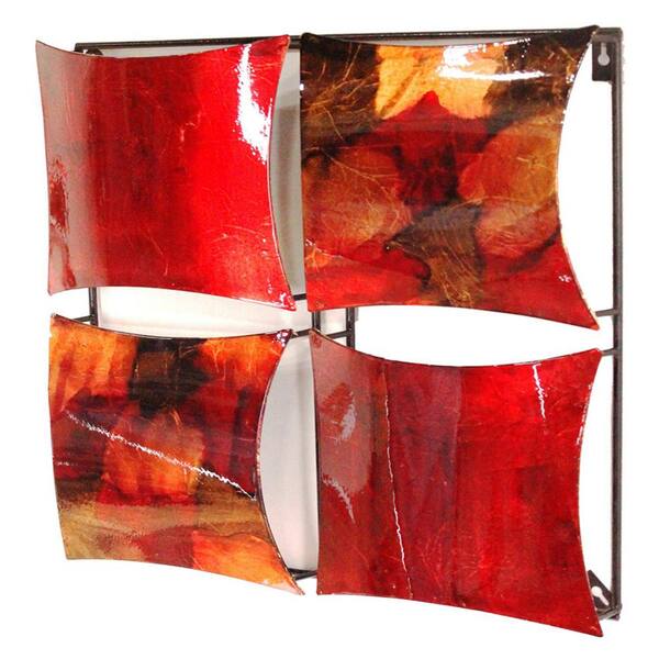 HomeRoots Shelly Metal Copper Red Gold Square Home Accent Decor