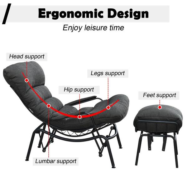 HOOOWOOO Mono Metal Patio Lounge Outdoor Rocking Chair with HOOOWOOO Mono Metal Patio Lounge Outdoor Rocking Chair with