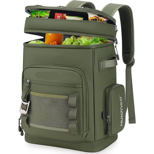 34 qt. Waterproof Insulated Cooler Backpack, Leak Proof Cooler Backpack, 48Cans(Green)
