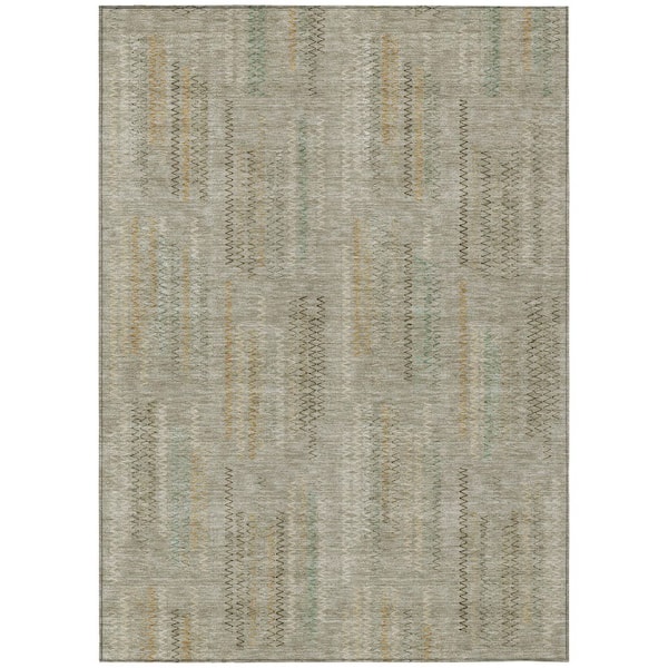 Chantille Machine Washable Indoor/Outdoor Abstract ACN2887 Khaki 9 ft. x 12 ft. Area Rug