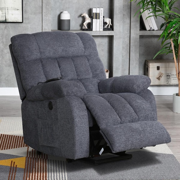 Big and Soft Multifunctional Power Lift Heated Massage Recliner Gray -  Kinwell