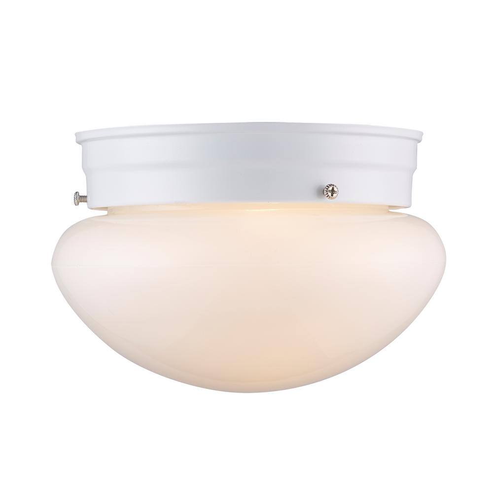Dash 8" White Opal Glass Flush Mount Ceiling Fixture