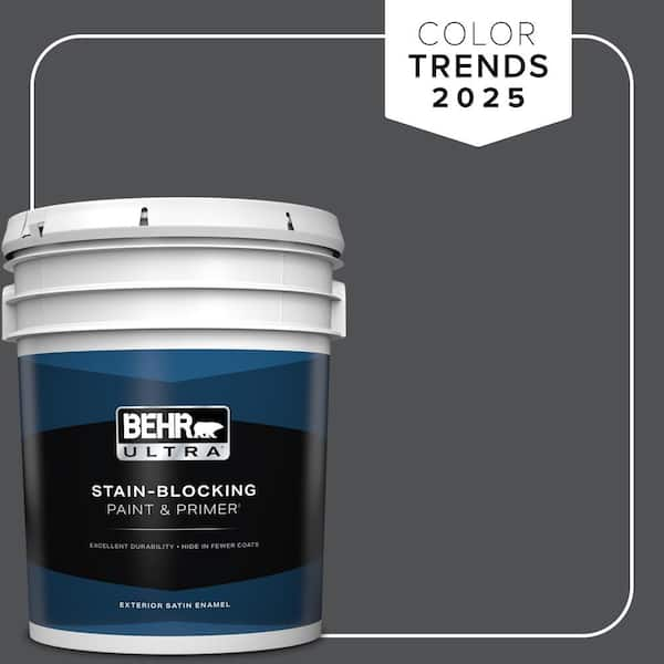 BEHR ULTRA 5 gal. #PPU18-01 Cracked Pepper Satin Enamel Exterior Paint & Primer