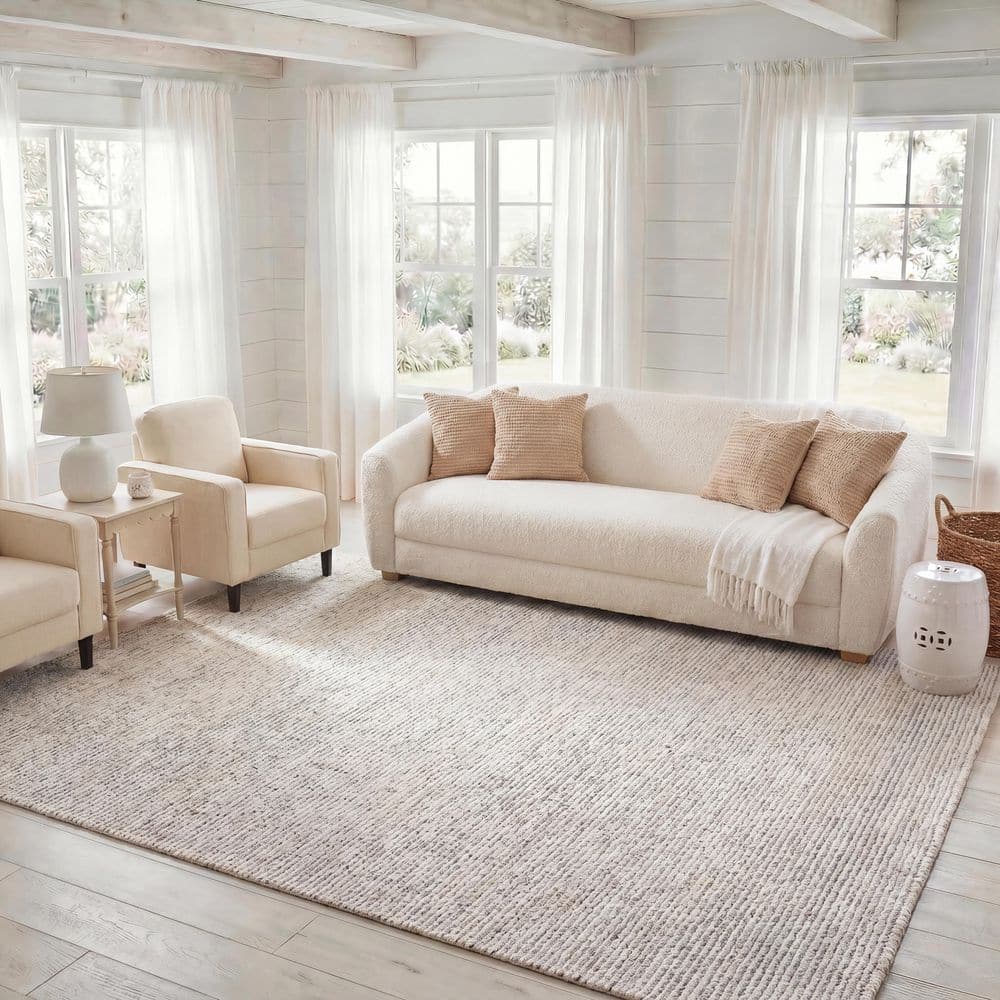 Abstract 9 ft. x 12 ft. Silver/Taupe Modern Distressed Area Rug price history on PriceWatchPro
