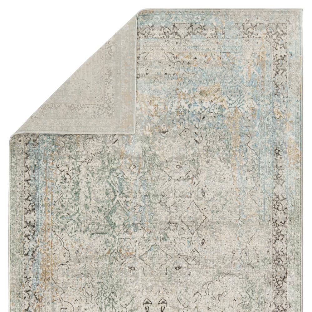 Melo Washable Gray Wool-Synthetic Blend 10' x 14' Area Rug