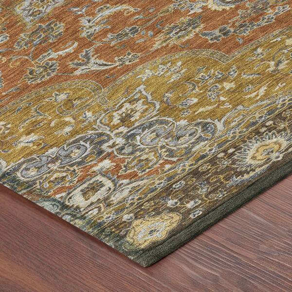 Chantille Machine Washable Indoor/Outdoor Abstract ACN2853 Paprika 2 ft. x 7 ft. Runner Rug