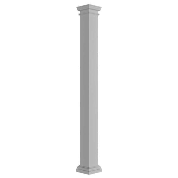 8 in. W x 8 ft. H Endura-Stone Column, Square Non-Tapered (FRP)-Tuscan Cap and Base, Plan Type E-Unsplit