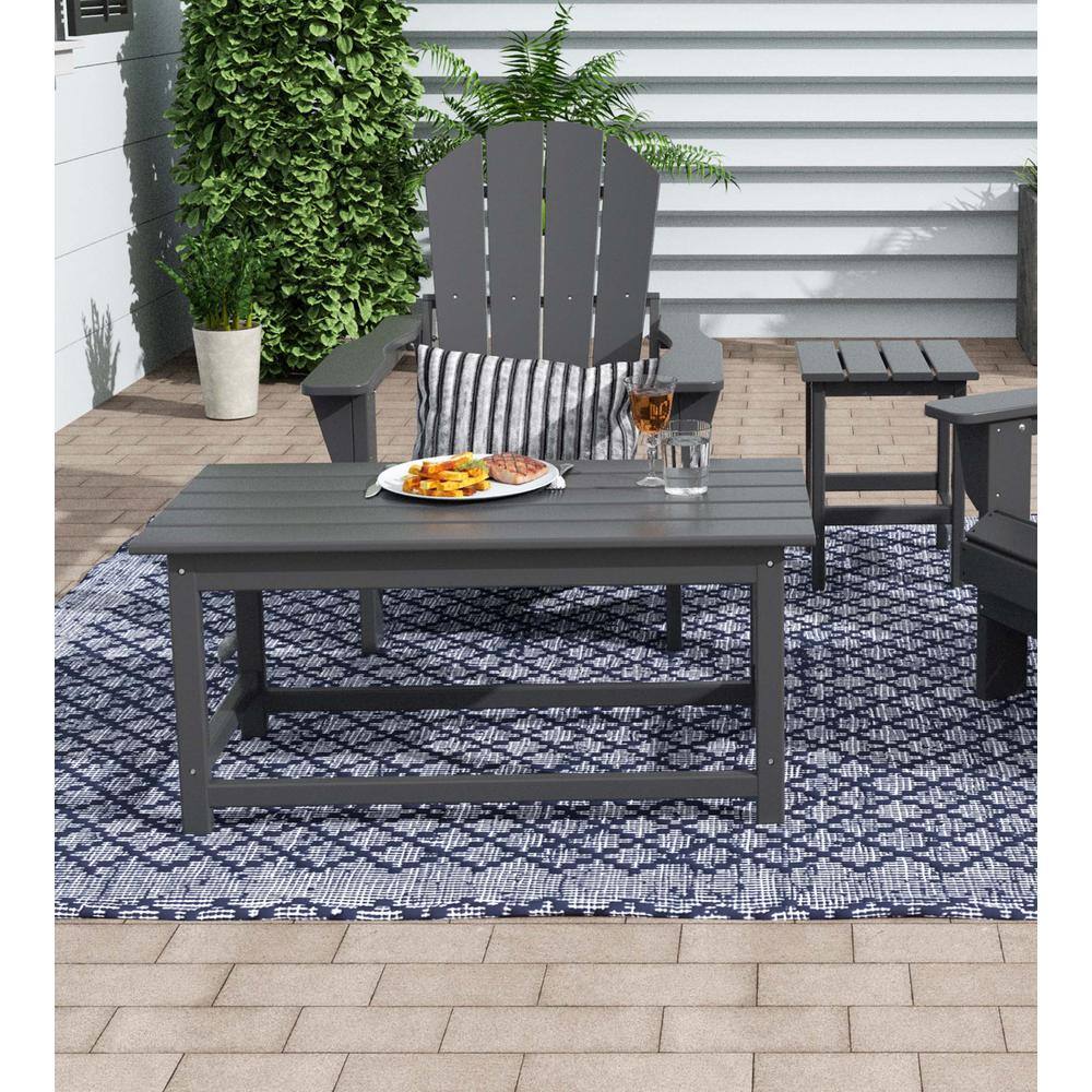 Gray HDPE Plastic Adirondack Outdoor Coffee Table