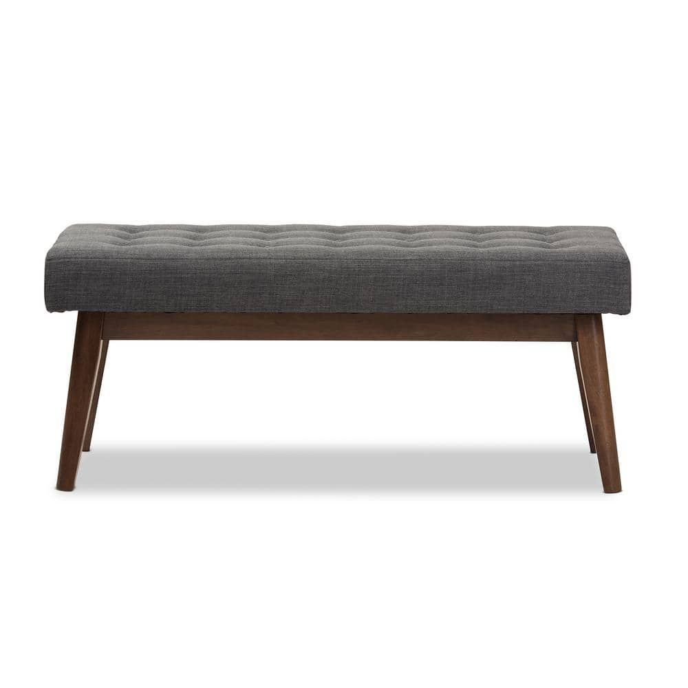 Baxton Studio Elia Dark Gray Bench 28862-7564-HD - The Home Depot