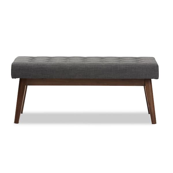 Baxton Studio Elia Dark Gray Bench