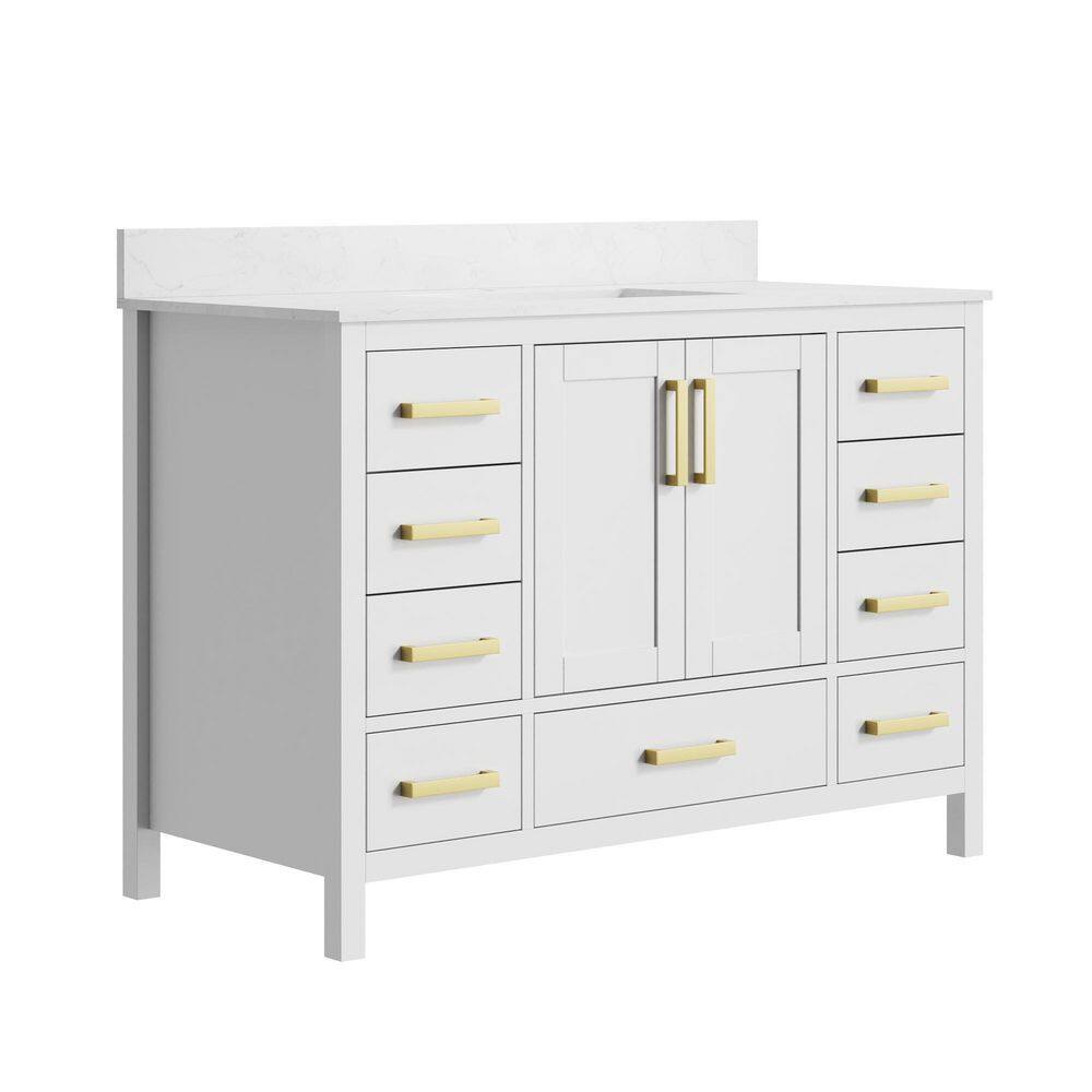 60 in. Single Sink White Bath Vanity with White Engineered Stone Top price history on PriceWatchPro