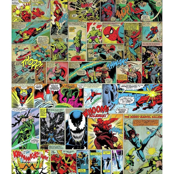 RoomMates Multi-Colored Marvel Comic Tapestry