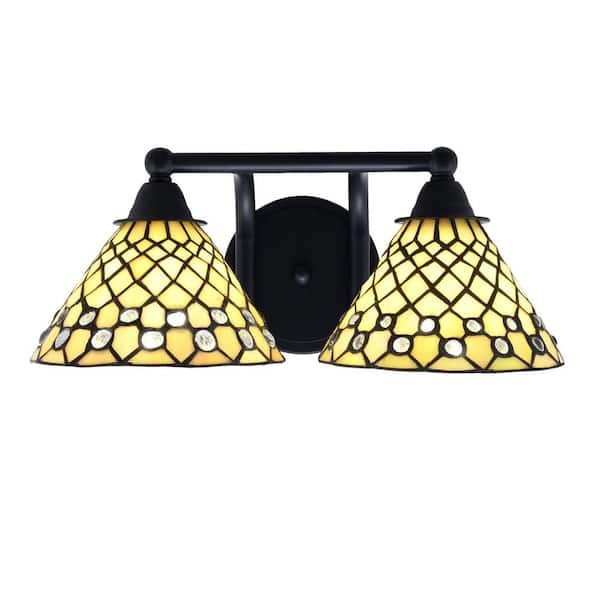 Unbranded Madison 8.5 in. 2-Light Matte Black Vanity Light