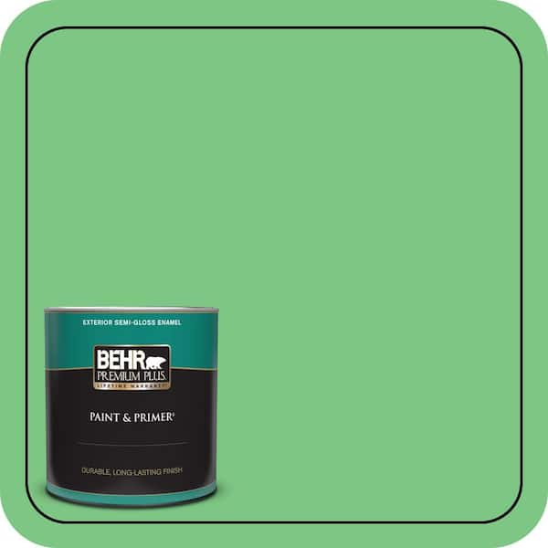 BEHR PREMIUM PLUS 1 qt. #P390-5 Garden Stroll Semi-Gloss Enamel Exterior Paint & Primer
