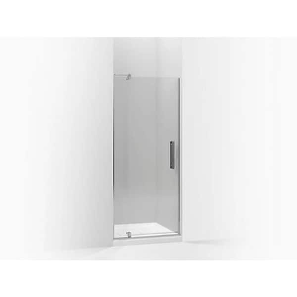 KOHLER Revel 31.125 in. W x 70 in. H Pivot Frameless Shower Door in Bright Polished Silver