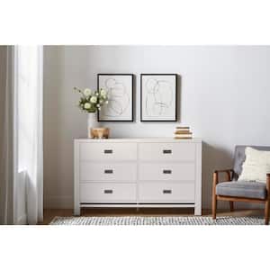 Calden Bright White 6-Drawer Dresser (36 in. H x 60 in. W x 18 in. D)