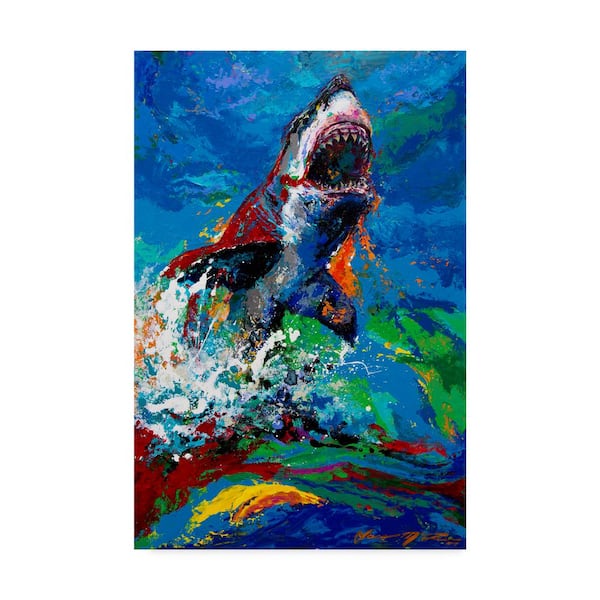 Trademark Fine Art The Lawyer Breeching Great White Shark by Jace D. Mctier 24 in. x 16 in.
