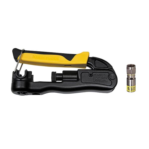 Klein Tools Compression Crimper with RG6/6Q Connectors (10-Pack)