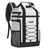 Angel Sar 35 qt. Black and White Food and Beverage Soft-Side Cooler Backpack with Padded Top Handle, Mesh Pocket for Camping BBQ LJCD9567