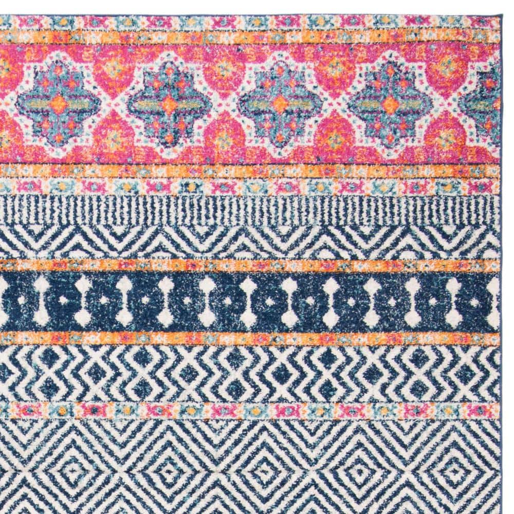 Ivory Cotton and Synthetic 9' x 12' Easy-Care Reversible Area Rug
