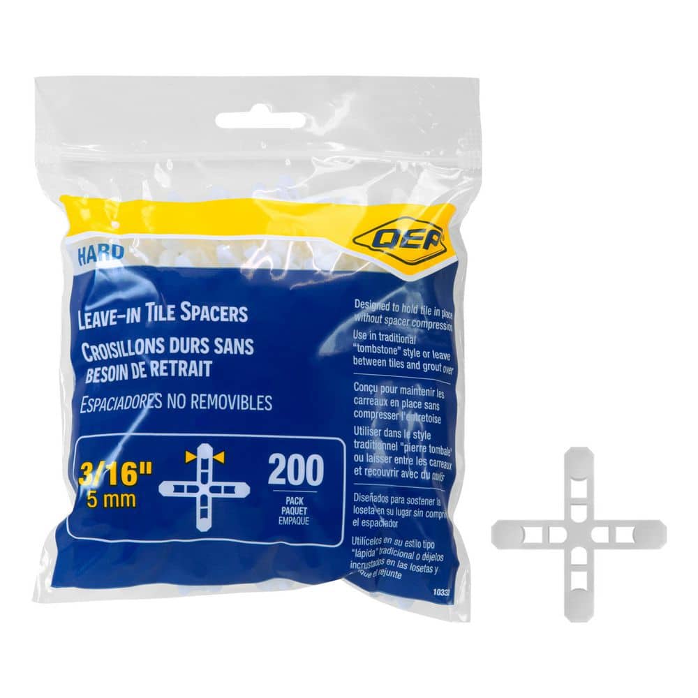 3/16 in. Hard Tile Spacers for Traditional or Leave-In Installation (200-Pack)