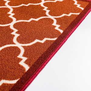 Kings Court Brooklyn Trellis Rust Red 1 ft. 8 in. x 5 ft. Modern Area Rug