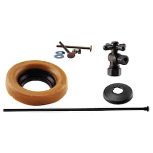 1/2 in. Nominal Compression Cross Handle Angle Stop Toilet Installation Kit in Oil Rubbed Bronze