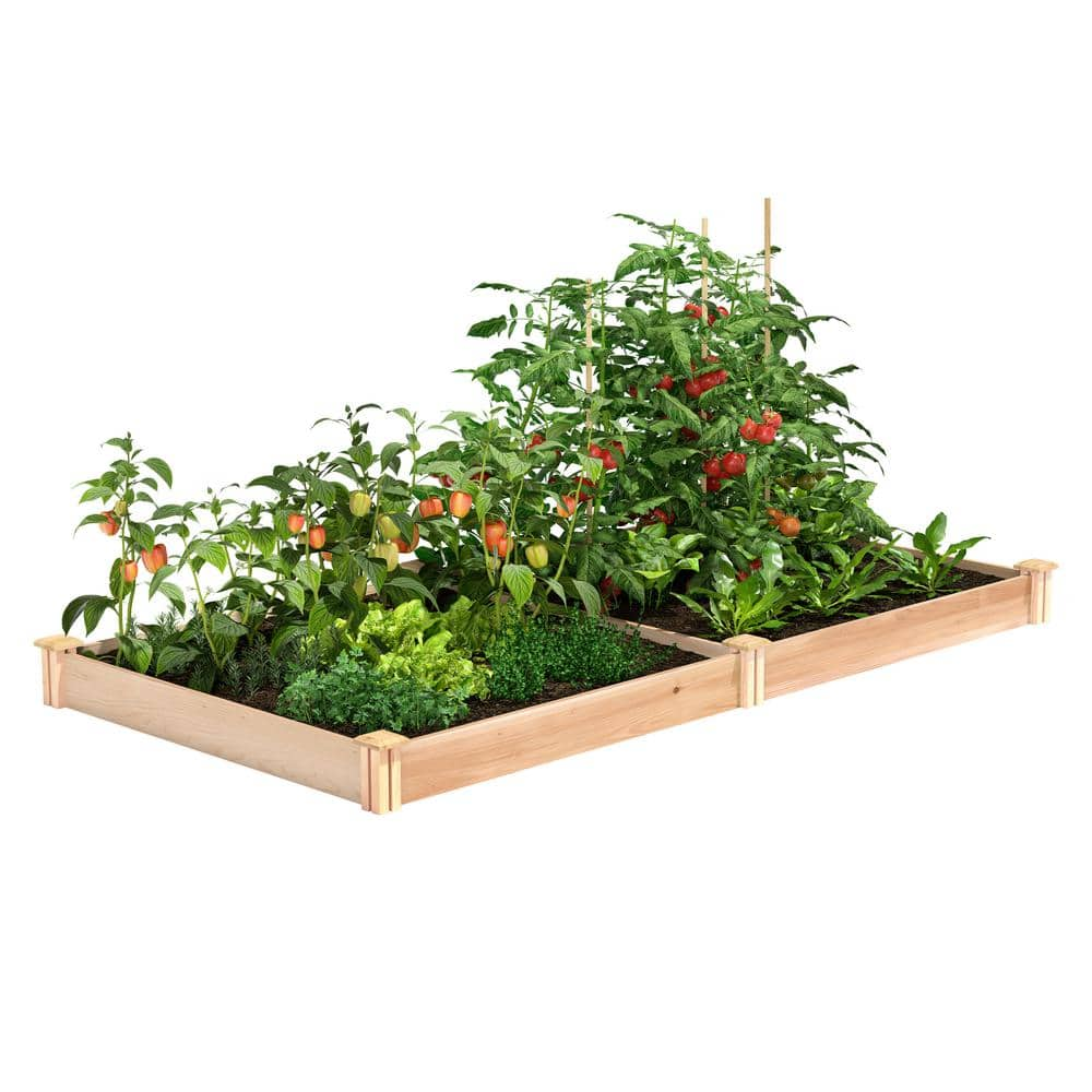 Miracle-Gro 96 in. L x 48 in. W x 5.5 in. H Cedar Raised Garden Bed ...