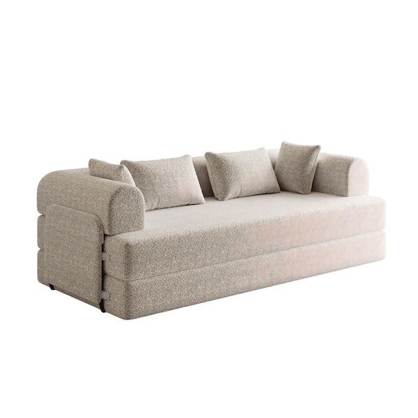 78.7 in. Wide Round Arm Chenille Rectangular Reclining Sofa in